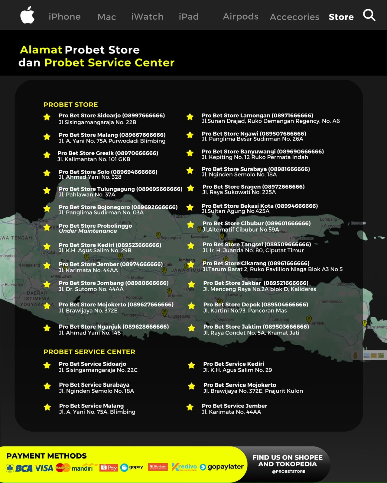 Salah satu cabang Probet Store